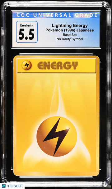 1996 Pokémon Base Set Lightning Energy No Rarity Symbol Japanese CGC 5.5