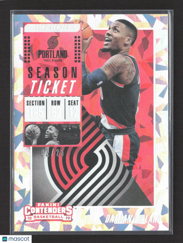 2018-19 Panini Contenders Damian Lillard #85 Base Set 10