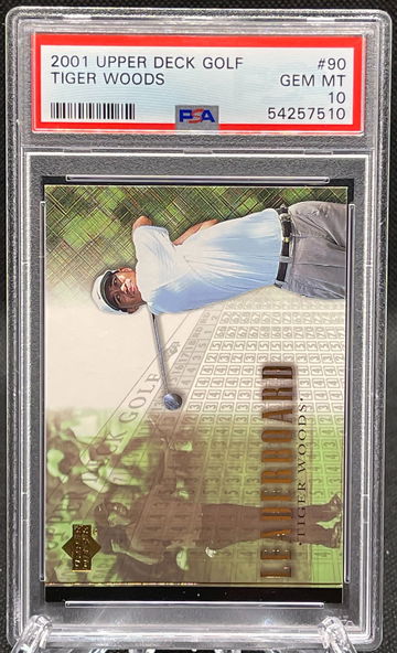2001 Upper Deck Tiger Woods Leaderboard RC #90 PSA 10