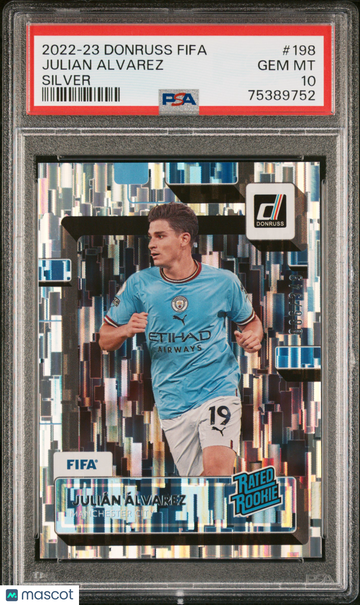 2022 Panini Donruss FIFA Julian Alvarez #198 Silver /990 PSA 10
