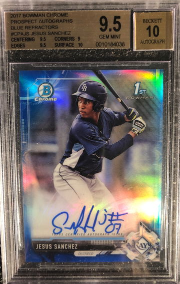 Jesus Sanchez Chrome Auto Blue /150 BGS 9.5