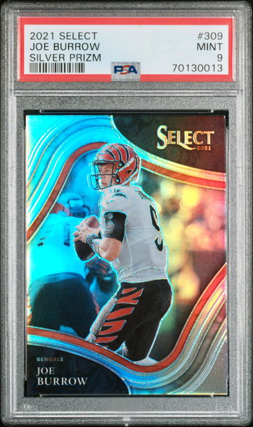 Joe Burrow 2021 Panini Select Field Level Silver Prizm PSA 9 Mint SP Bengals