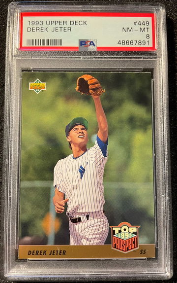 1993 Upper Deck Derek Jeter ROOKIE CARD #449 PSA 8 NM-MT HOF