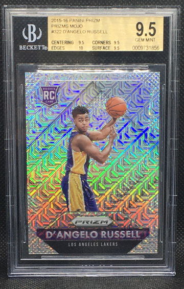 2015-16 D’Angelo Russell Panini Prizm Mojo Rookie /25 BGS True Gem Plus