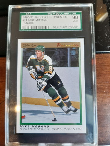 1990  OPC Premier #74 Mike Modano SGC 98 Gem Mint Rookie HOF