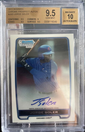 Jorge Soler 2012 Bowman Chrome Auto BGS 9.5