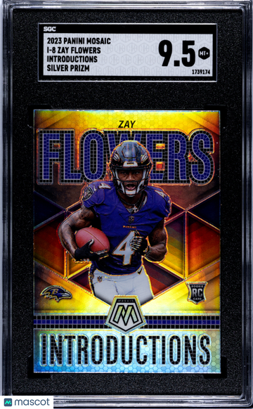 2023 Panini Mosaic Zay Flowers #I-8 Introductions Silver Prizm SGC 9.5