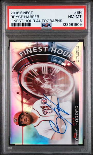 2018 Finest Finest Hour Autographs Bryce Harper #BH PSA 8