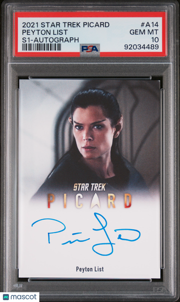 2021 Rittenhouse Star Trek Picard Season 1 Autographs Peyton List #A14 PSA 10