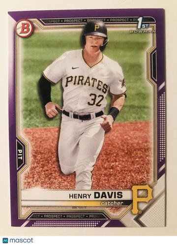 HENRY DAVIS 2021 Bowman Draft #BD-48 Purple Parallel #99/250 Pittsburgh Pirates