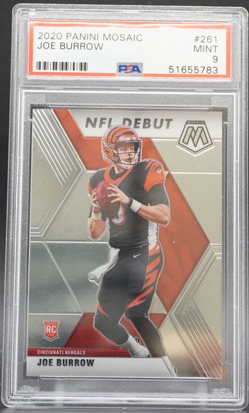 2020 Panini Mosaic #261 Joe Burrow PSA 9
