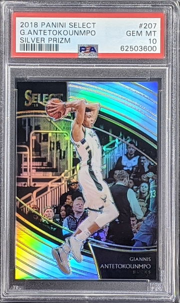 2018 Select Courtside Silver Prizm #207 Giannis Antetokounmpo PSA 10 