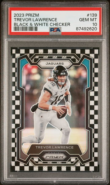 2023 Panini Prizm Black & White Checker Trevor Lawrence #139 PSA 10
