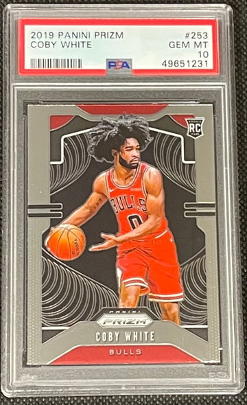 2019 Panini Prizm Coby White PSA 9 Mint Bulls