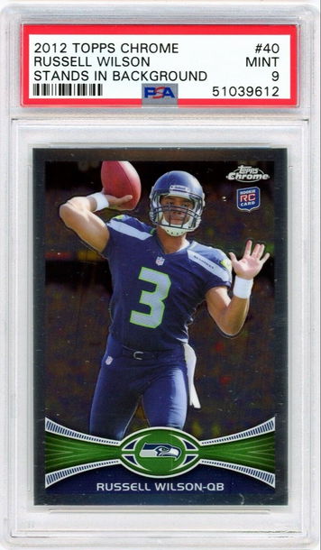 2012 Topps Chrome RUSSELL WILSON Stands In Background RC Rookie PSA 9 MINT #40