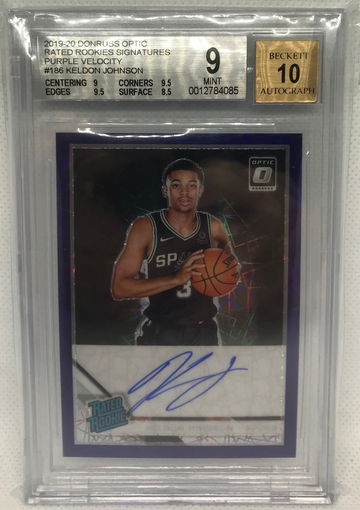 Keldon Johnson Purple Velocity Optic Auto BGS 9 POP 1 #2/10 