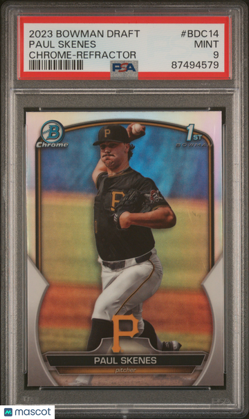 2023 Bowman Draft 1st Refractor Paul Skenes #BDC14 PSA 9 Pirates