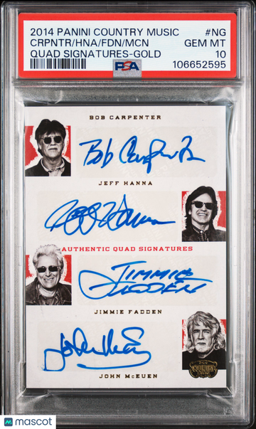 2014 Panini Country Music Quad Signatures MCN FDN Hna Crpntr #NG PSA 10