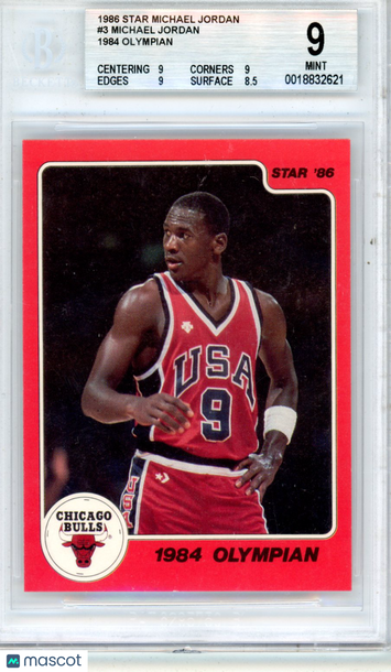 1986 Star Michael Jordan 1984 Olympian Michael Jordan #3 /1984 BGS 9