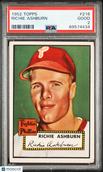 1952 Topps Richie Ashburn #216 PSA 2