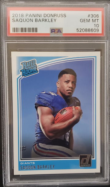 2018 Donruss Rated Rookie Saquon Barkley RC PSA 10