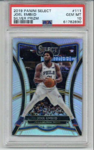 2019 PANINI SELECT SILVER PRIZM #111 JOEL EMBIID CARD 76ERS PSA 10 LOW POP
