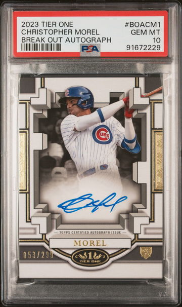 2023 TOPPS CHRISTOPHER MOREL TIER ONE BREAK OUT AUTOGRAPHS #BOACM1 PSA 10 BS.C3.20