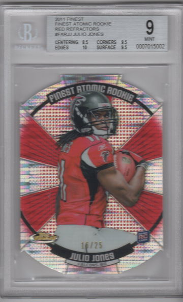 2011 Finest Julio Jones Atomic Rookies Red Refractor BGS 9
