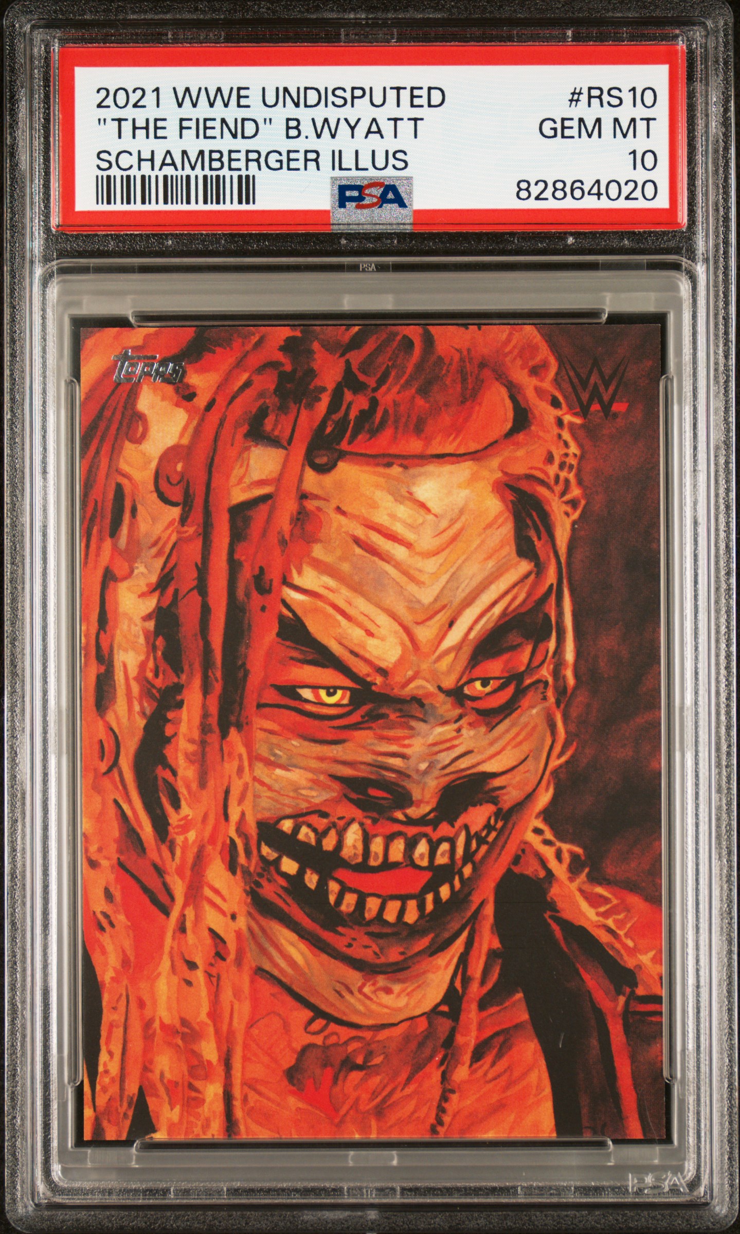 "The Fiend" Bray Wyatt 2021 Topps WWE Undisputed Rob Schamberger PSA 10
