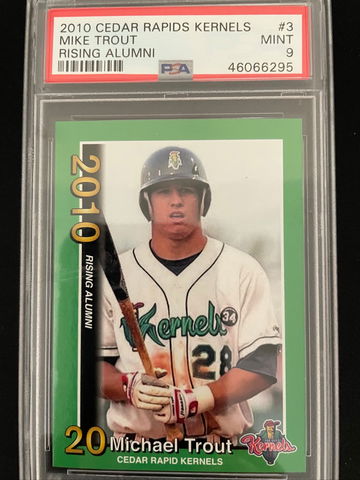 2010 Cedar Rapids Rising Alumni Mike Trout #3 PSA 9