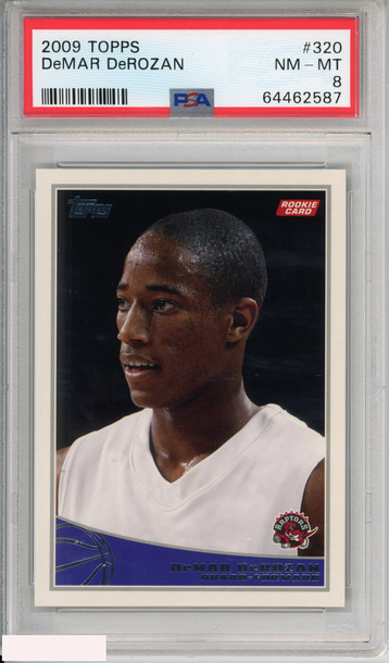 2009 TOPPS DEMAR DEROZAN #320 TORONTO RAPTORS ROOKIE RC PSA 8 NM-MT