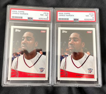 2x 2009 Topps James Harden #319 PSA 8 Rookie