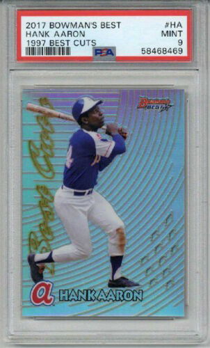 2017 BOWMAN'S BEST #HA 1997 BEST CUTS HANK AARON BASEBALL CARD PSA 9 MINT LOW POP