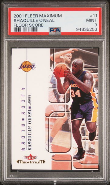 2001 FLEER SHAQUILLE O'NEAL MAXIMUM FLOOR SCORE #11 PSA 9 BK.A3.49