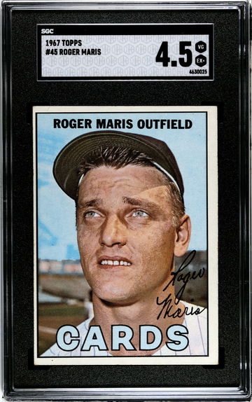 1967 Topps #45 Roger Maris Cardinals SGC 4.5 VG-EX+
