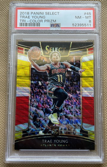 2018-19 Panini Select Trae Young Tri-Color Prizm PSA 8 NM-Mint #45 