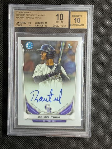 2014  Bowman Chrome Prospects RAIMEL TAPIA Autograph BGS 10 Pristine