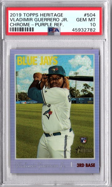 Vladimir Guerrero Jr 2019 Topps heritage chrome purple refractor psa 10 #504