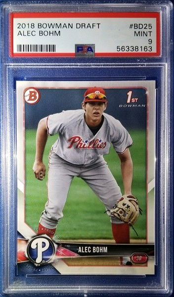 2018 Bowman Draft Alec Bohm #BD25 Phillies PSA 9