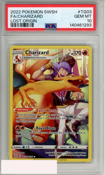 2022 POKEMON SWORD SHIELD LOST ORIGIN FA CHARIZARD #TG03 PSA 10 GEM MT