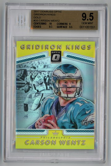 2017 Donruss Optic Gridiron Kings Gold /10 Carson Wentz Pop 1 None Higher!
