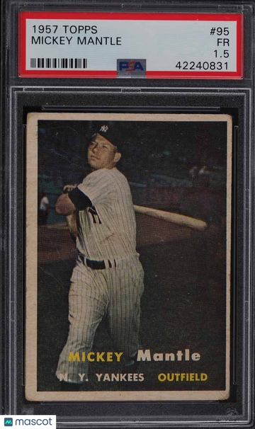 1957 Topps Baseball Mickey Mantle #95 PSA 1.5