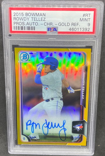 Rowdy Tellez bowman chrome gold Refractor auto