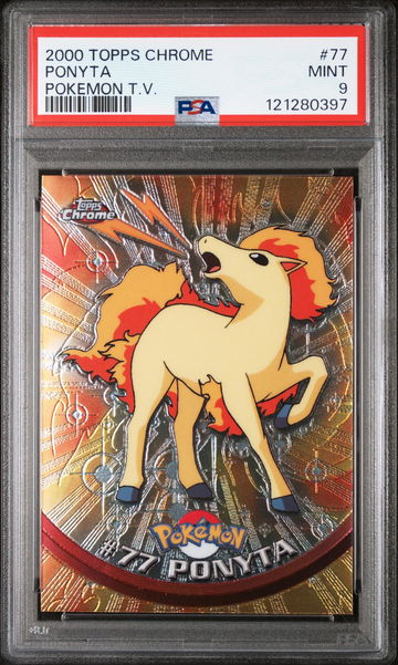 2000 Topps Chrome Pokemon TV Animation Edition Ponyta #77 PSA 9
