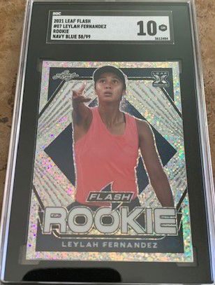 2021 Leaf Flash Rookies Navy Blue - Leylah Fernandez RC - SGC 10 Gem Mint GM