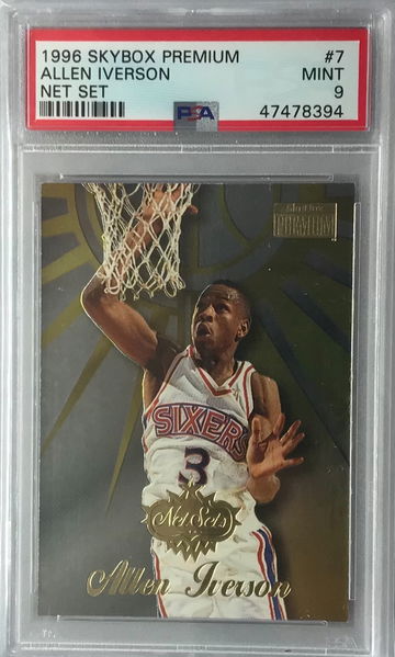 Allen Iverson Rookie 1996 Skybox Premium Net Set #7 - PSA 9 Mint