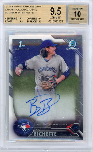 Bo Bichette RC 2016 1st Bowman Chrome Draft Auto BGS 9.5 10