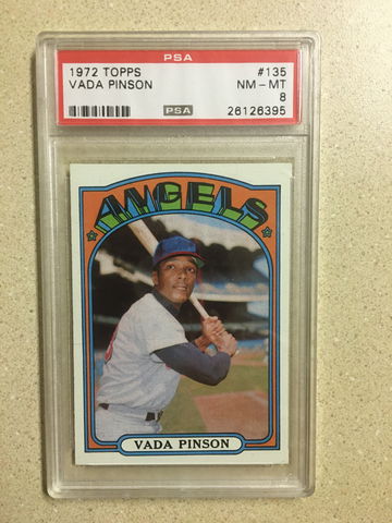1972 Topps #135 Vada Pinson PSA 8 NM-MT ANGELS