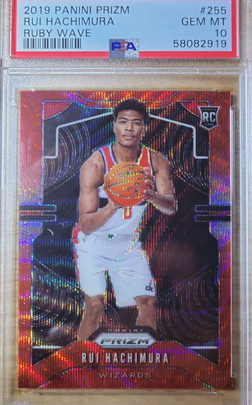 2019 Prizm Rui Hachimura Ruby Wave PSA 10 Gem Mint
