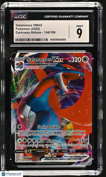 2020 Pokemon Darkness Ablaze Salamence VMAX Holo 144/189 CGC 9 #144/189